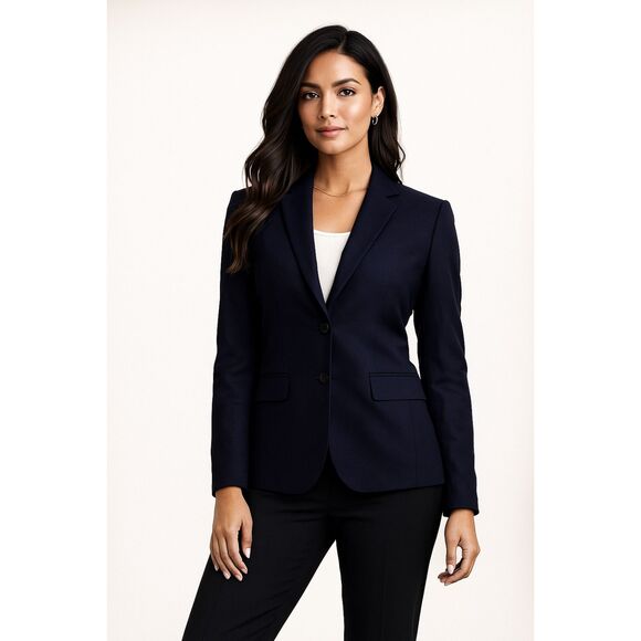Brooks Brothers 346 Women's Black Career Work Classic Fit Wool Blazer Size 10 - Picture 1 of 11